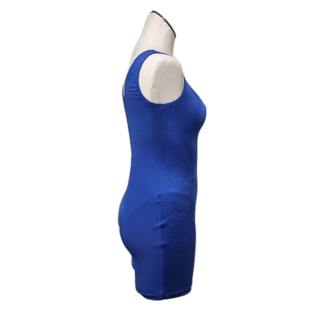 GK Elite VTG 90s Blue Snowflake Bling Logo Biketard Unitard Dance AXL Adult XL - Picture 5 of 16